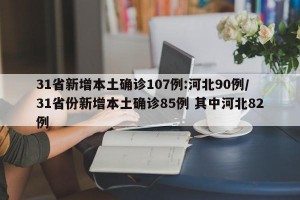 31省新增本土确诊107例:河北90例/31省份新增本土确诊85例 其中河北82例